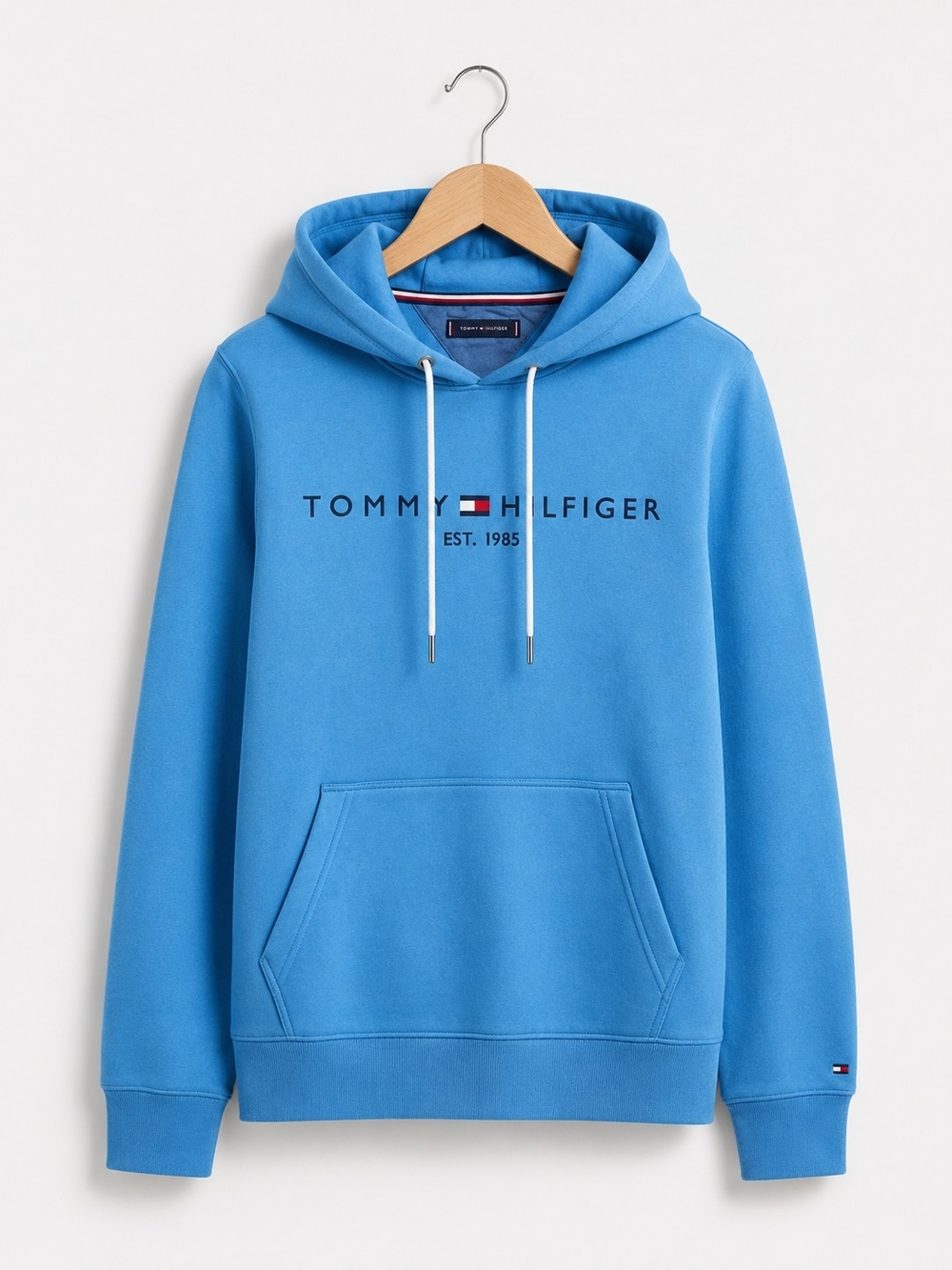Tommy Hilfiger Light Blue Pullover Hoodie with Logo